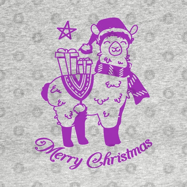 Purple Llama Merry Christmas by Animal Specials